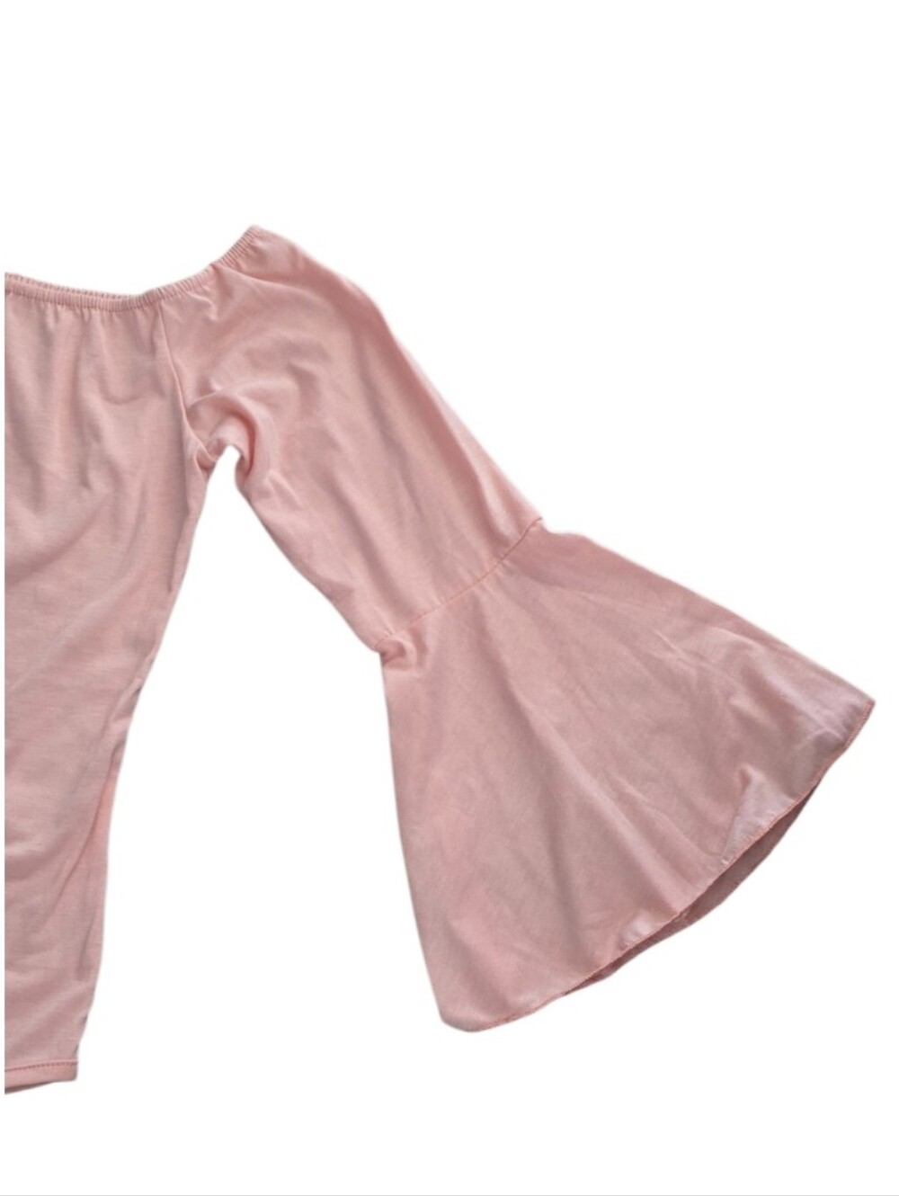 Pink Bodysuit Off The Shoulder Bell Sleeve All In One Small - Picture 5 of 7